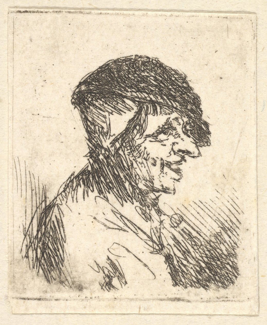 Hlava rolníka, 17. století. od Adriaen Jansz. van Ostade