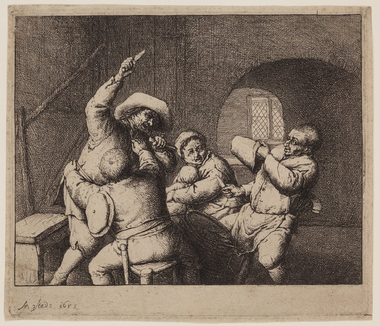 Boj s nožem od Adriaen Jansz. van Ostade