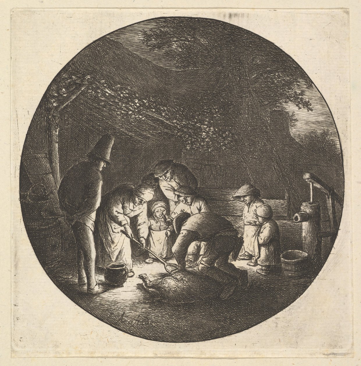 Vepřový řezník, 1610-85. od Adriaen Jansz. van Ostade