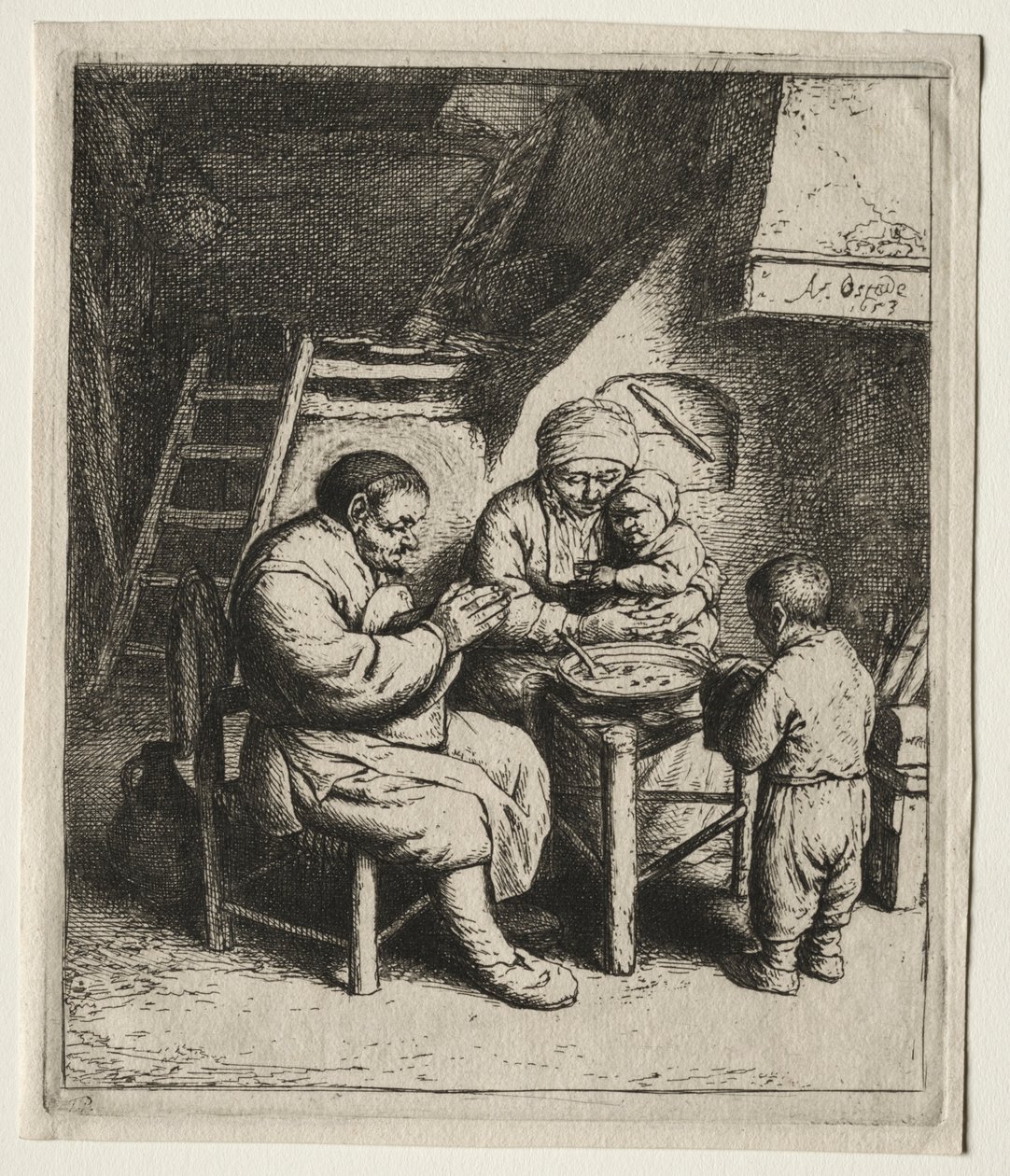 Saying Grace, 1653. od Adriaen Jansz. van Ostade