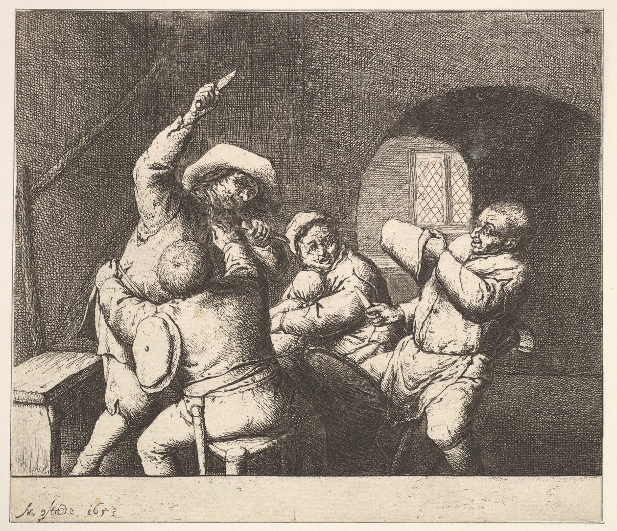 The Knife Thrust, 1610-85. od Adriaen Jansz. van Ostade