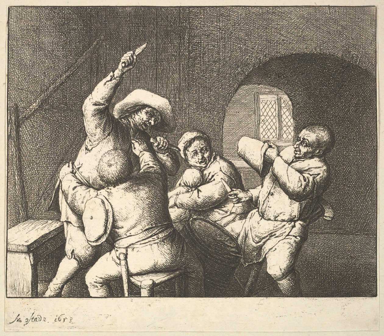 The Knife Thrust, 1610-85. od Adriaen Jansz. van Ostade