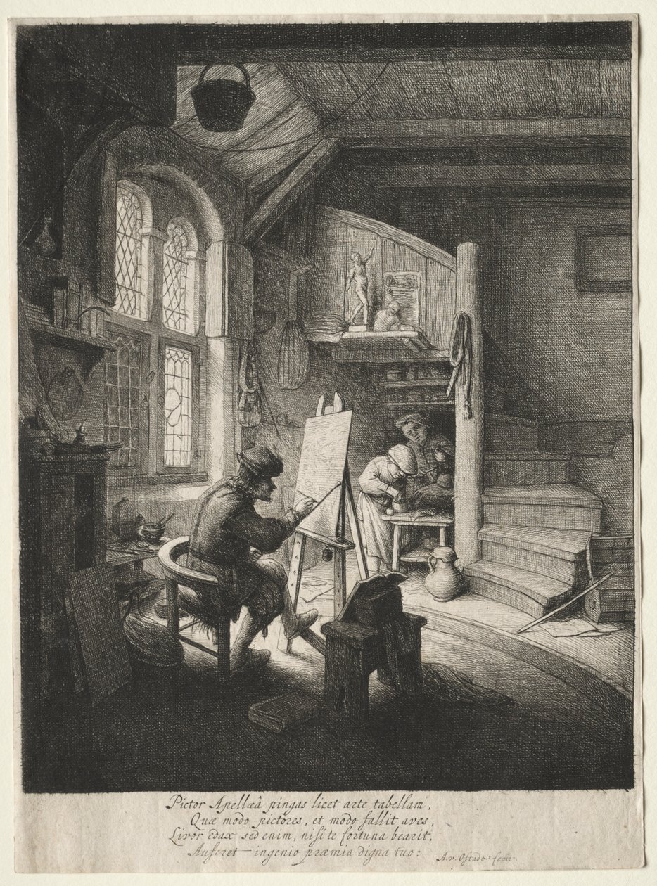Malířské studio. od Adriaen Jansz. van Ostade