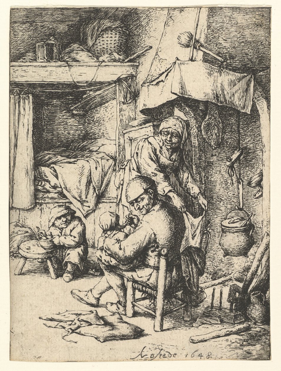 The Pater Families, 1648. od Adriaen Jansz. van Ostade