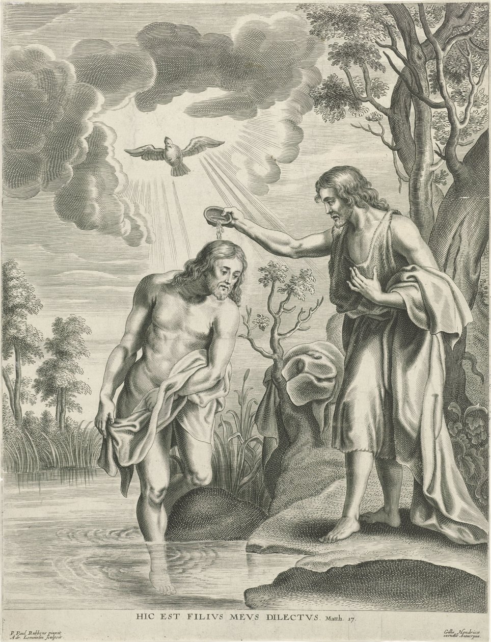 Křest Kristův od Adriaen Lommelin