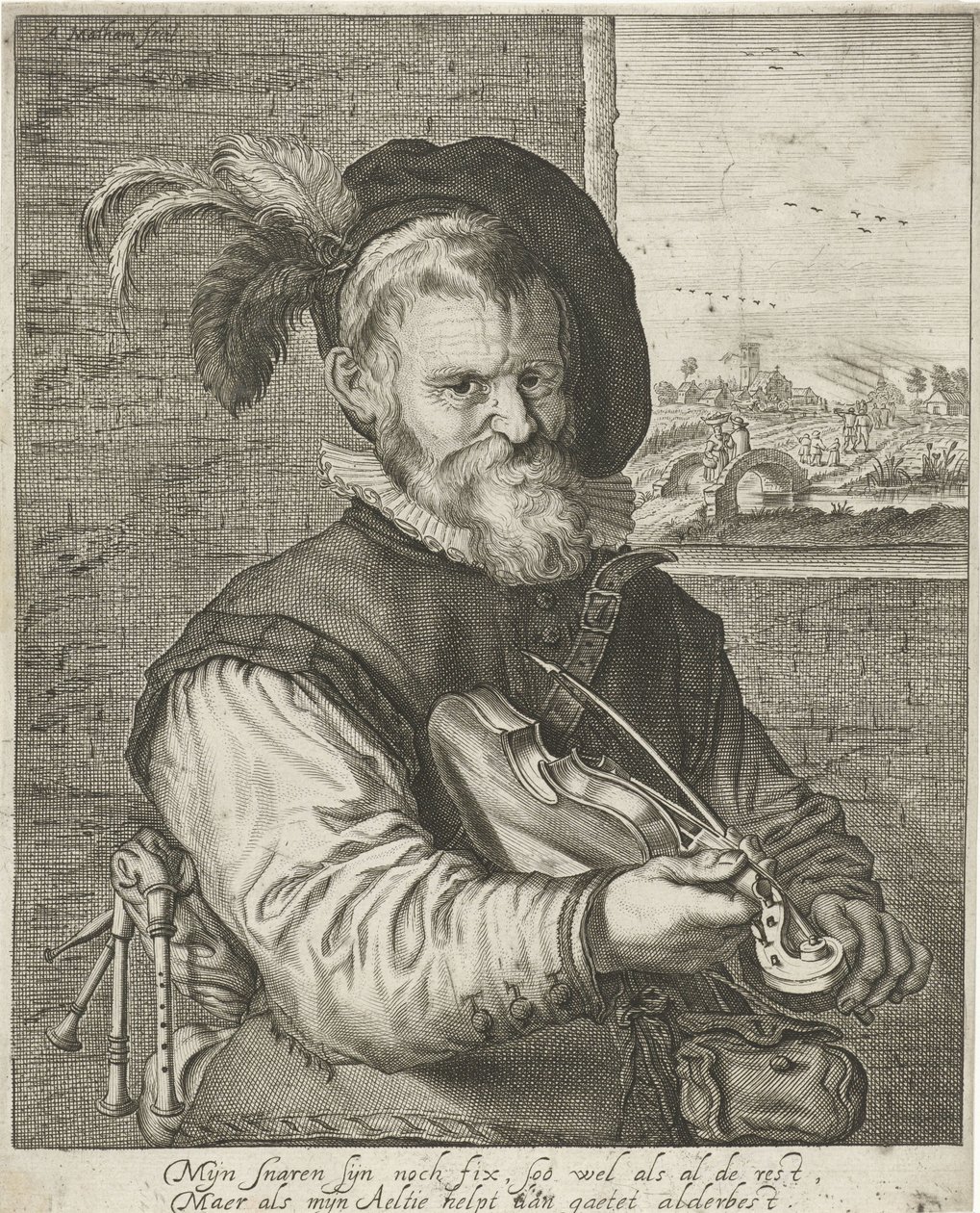 Starý houslista od Adriaen Matham