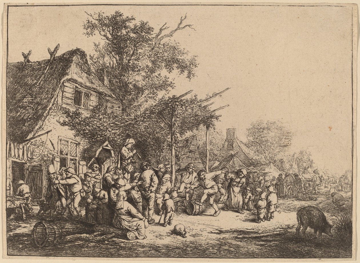 Tanec pod mříží od Adriaen van Ostade