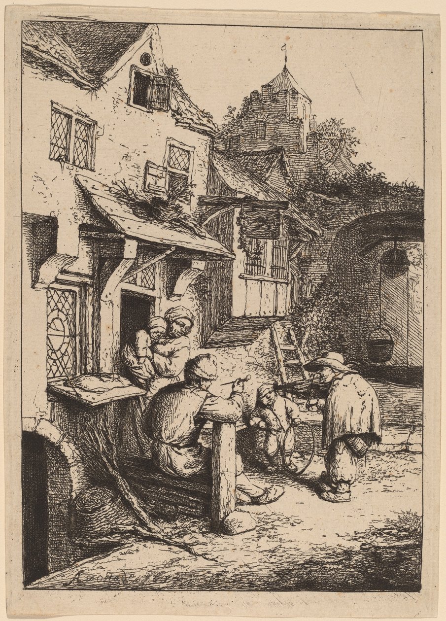 Hrbatý houslista od Adriaen van Ostade