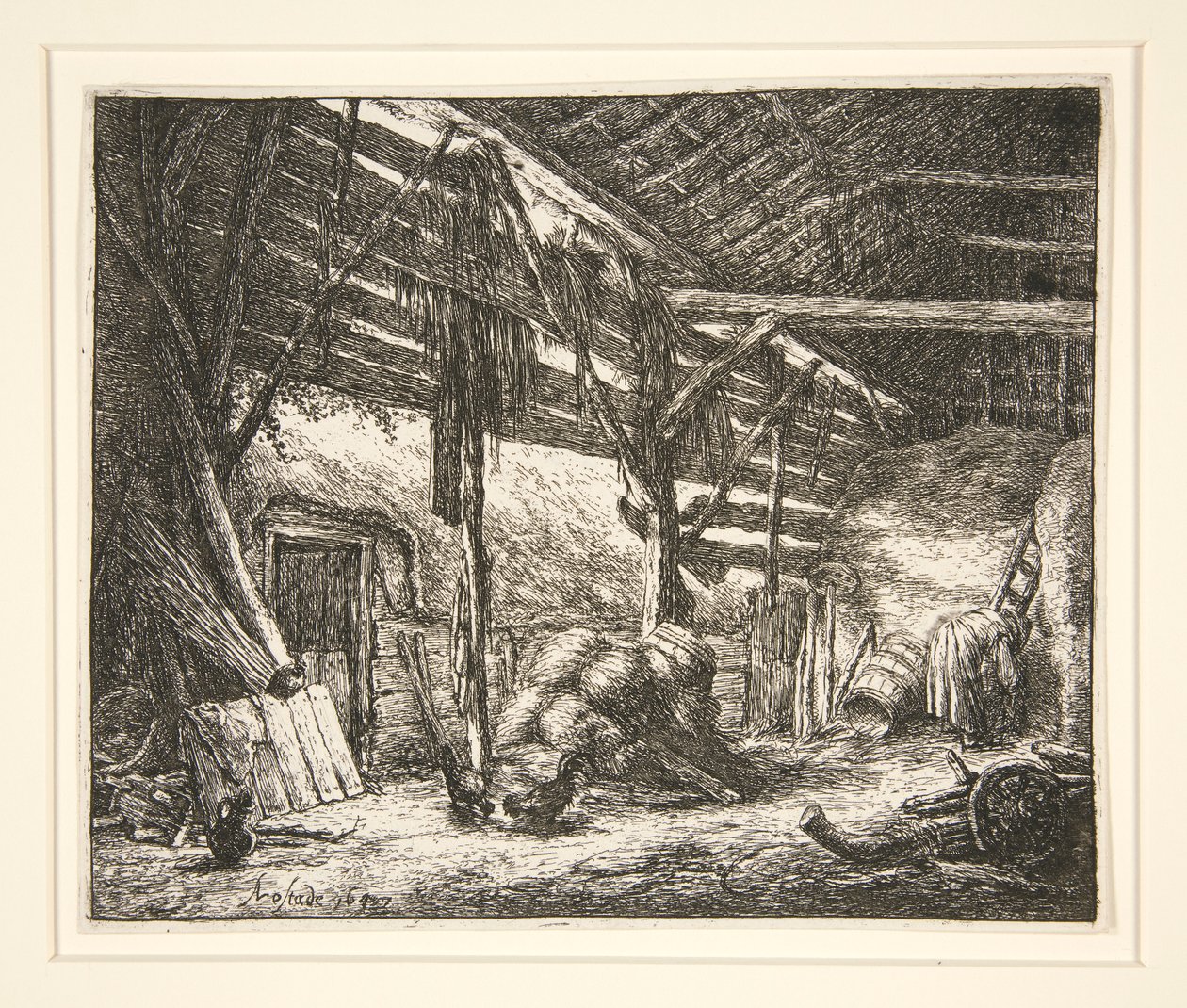 Interiér stodoly od Adriaen van Ostade