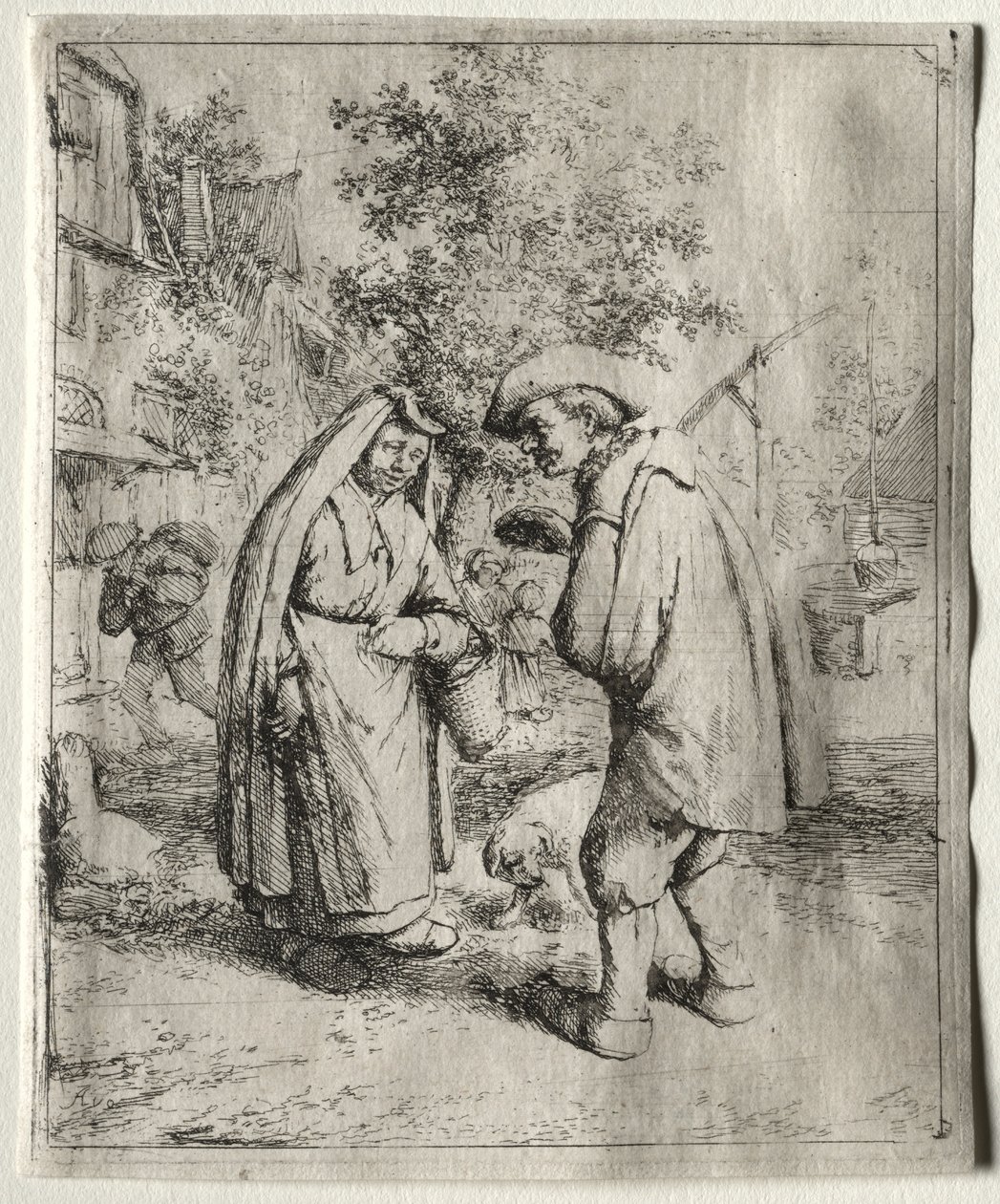 Muž konverzuje se ženou od Adriaen van Ostade