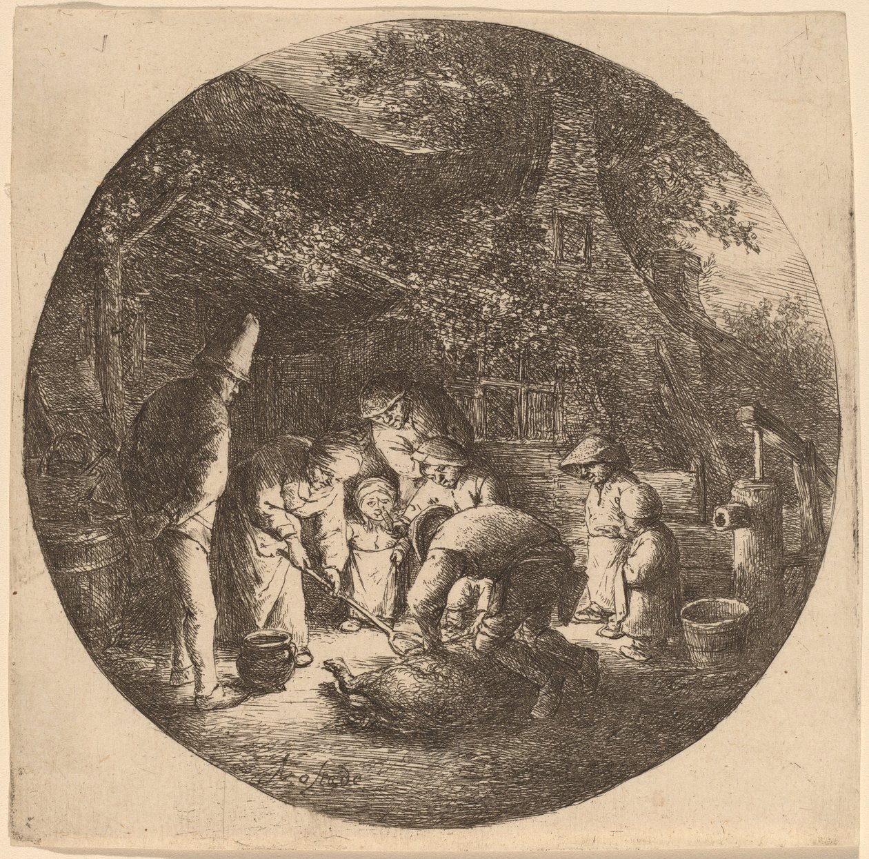 Porážeči prasat od Adriaen van Ostade