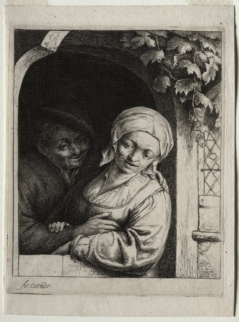 Venkovská něžnost (vesnická romantika) od Adriaen van Ostade