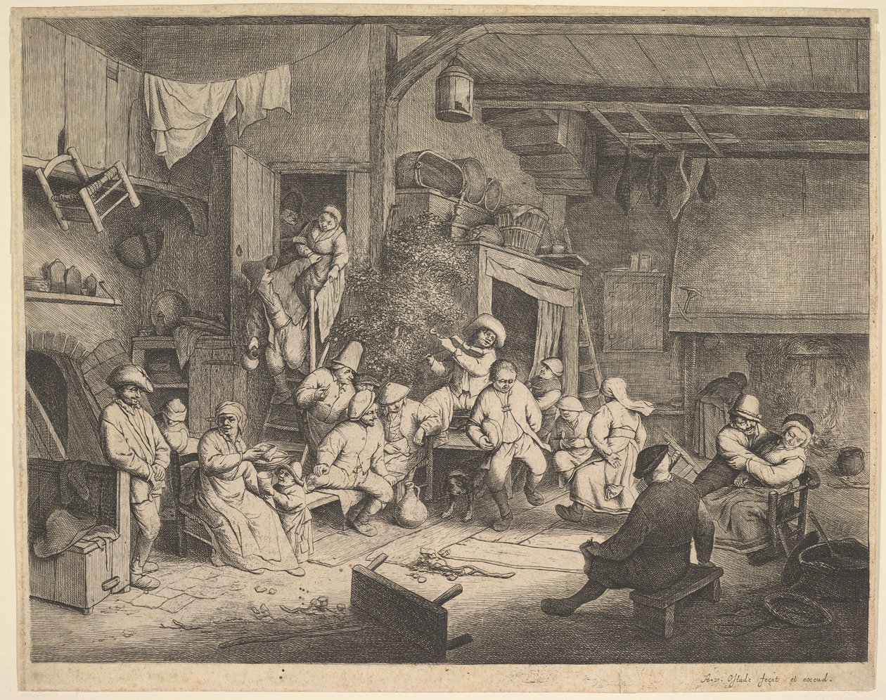 Tanec v hostinci, 1652. od Adriaen van Ostade