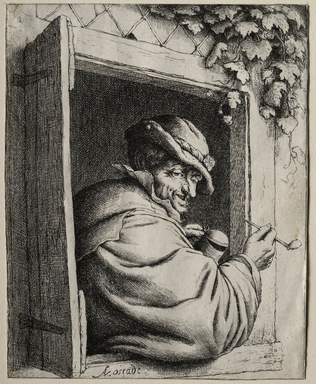 Kuřák u okna od Adriaen van Ostade