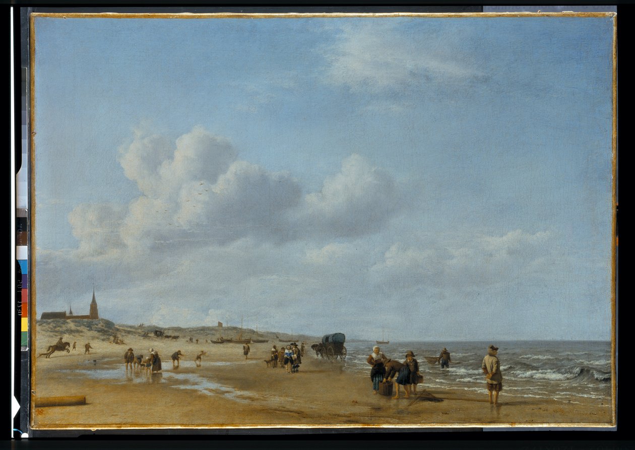 Pláž v Scheveningenu od Adriaen van de Velde