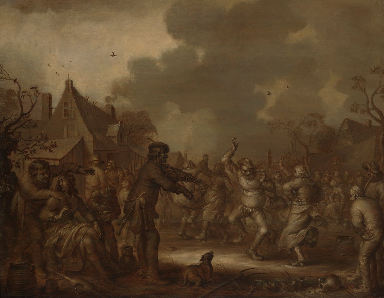 Tančící rolníci od Adriaen van de Venne