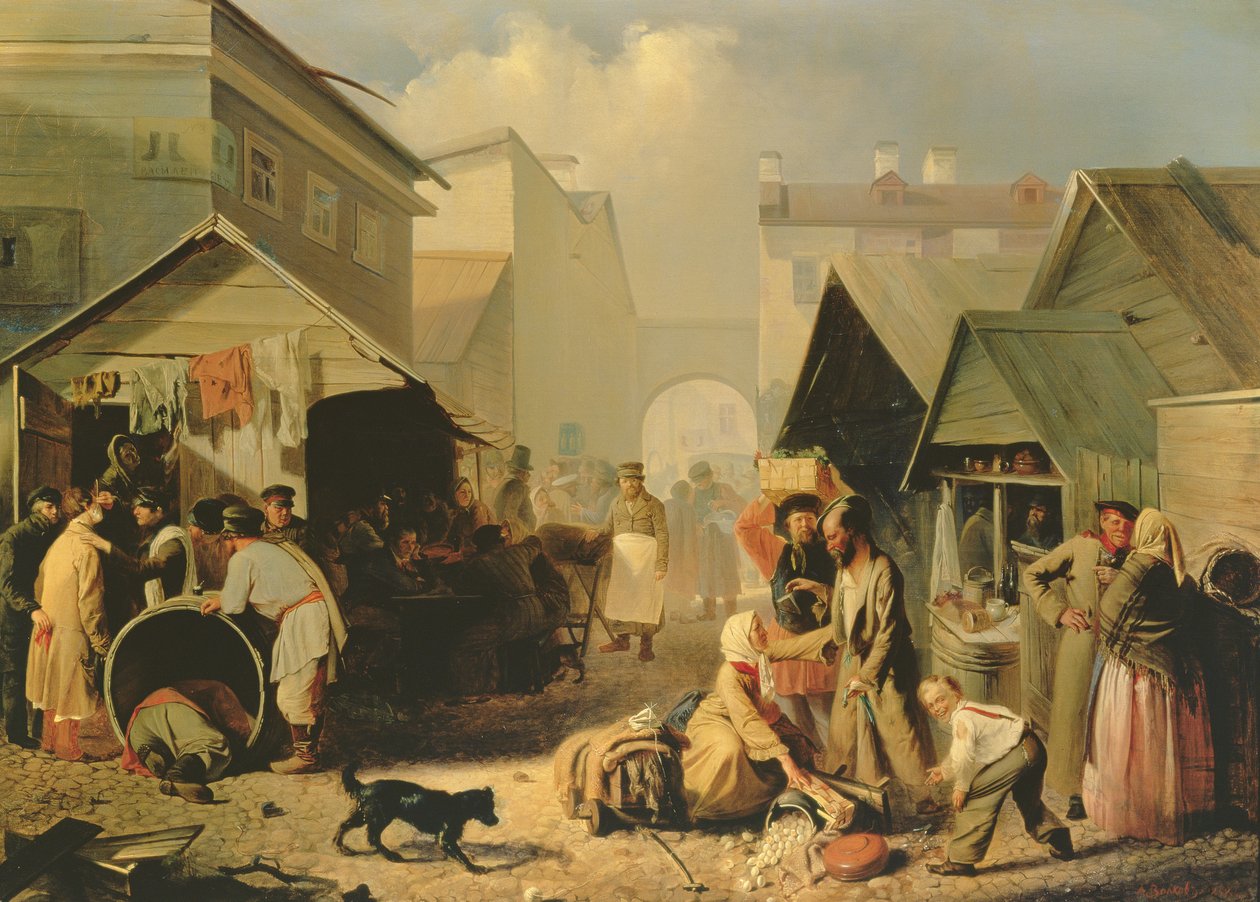 Stánek s občerstvením v Petrohradě, 1858 od Adrian Markovich Volkov