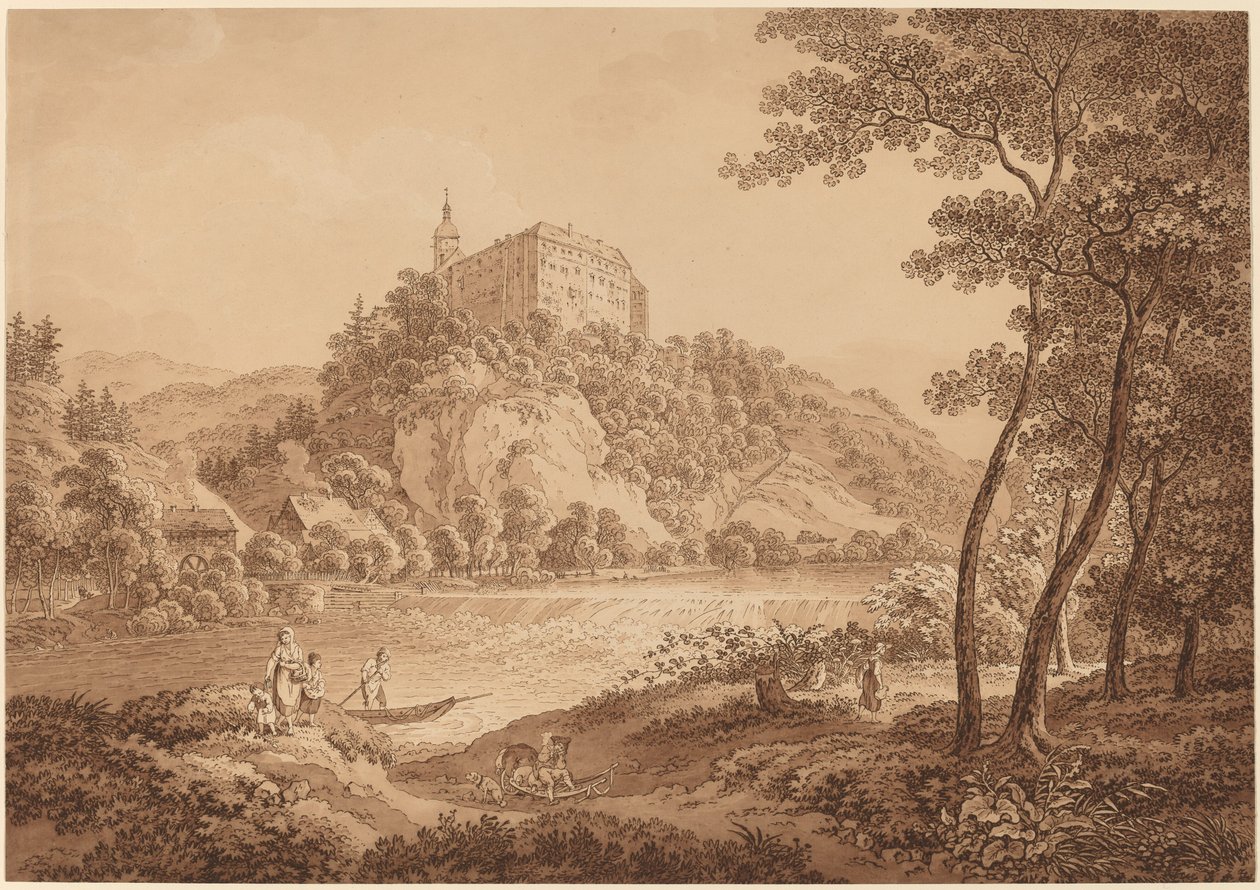 Pohled na hrad Sachsenburg od Adrian Zingg