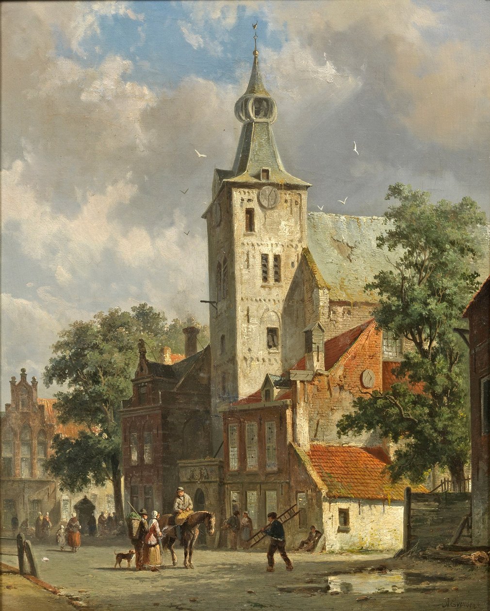 Adrianus Eversen - pohled na nizozemské město od Adrianus Eversen