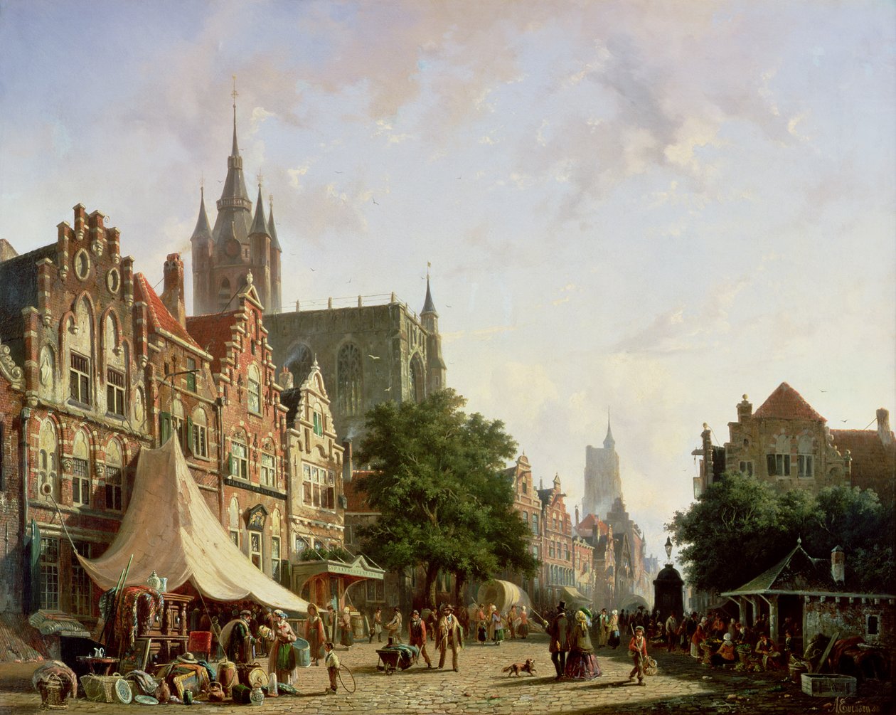 Holandská pouliční scéna od Adrianus Eversen