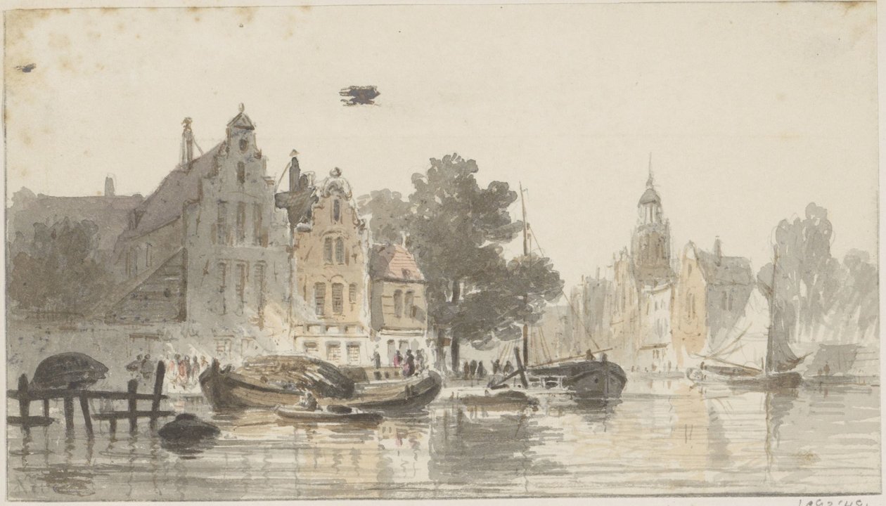 Panoráma města s kanálem od Adrianus Eversen