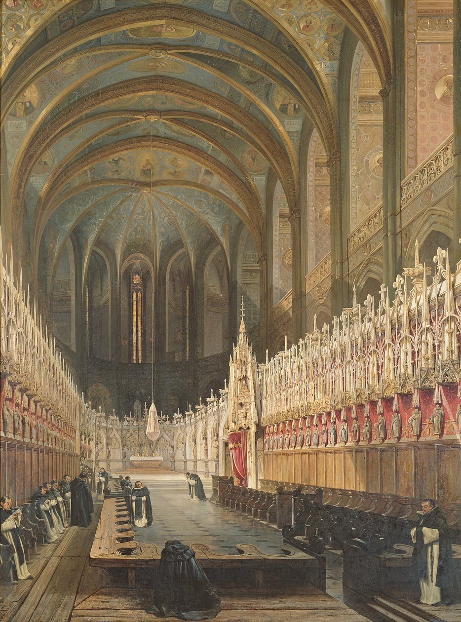 Interiér katedrály Albi, 1832 od Adrien Dauzats