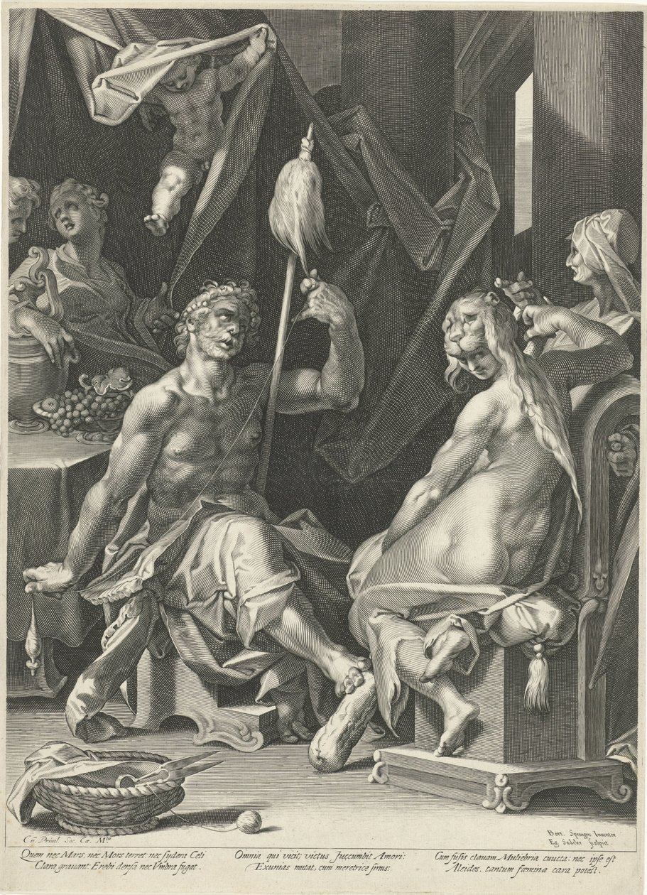 Herkules v Omphale od Egidius  Sadeler (II)