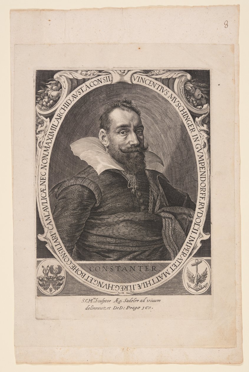 Vincent Muschinger von Gumpendorff, lékař od Aegidius Sadeler II