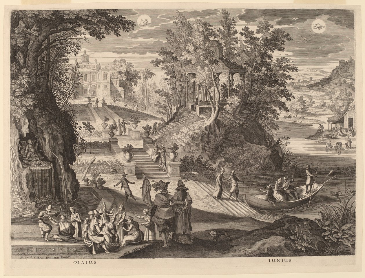 květen a červen od Aegidius Sadeler II after Paul Bril