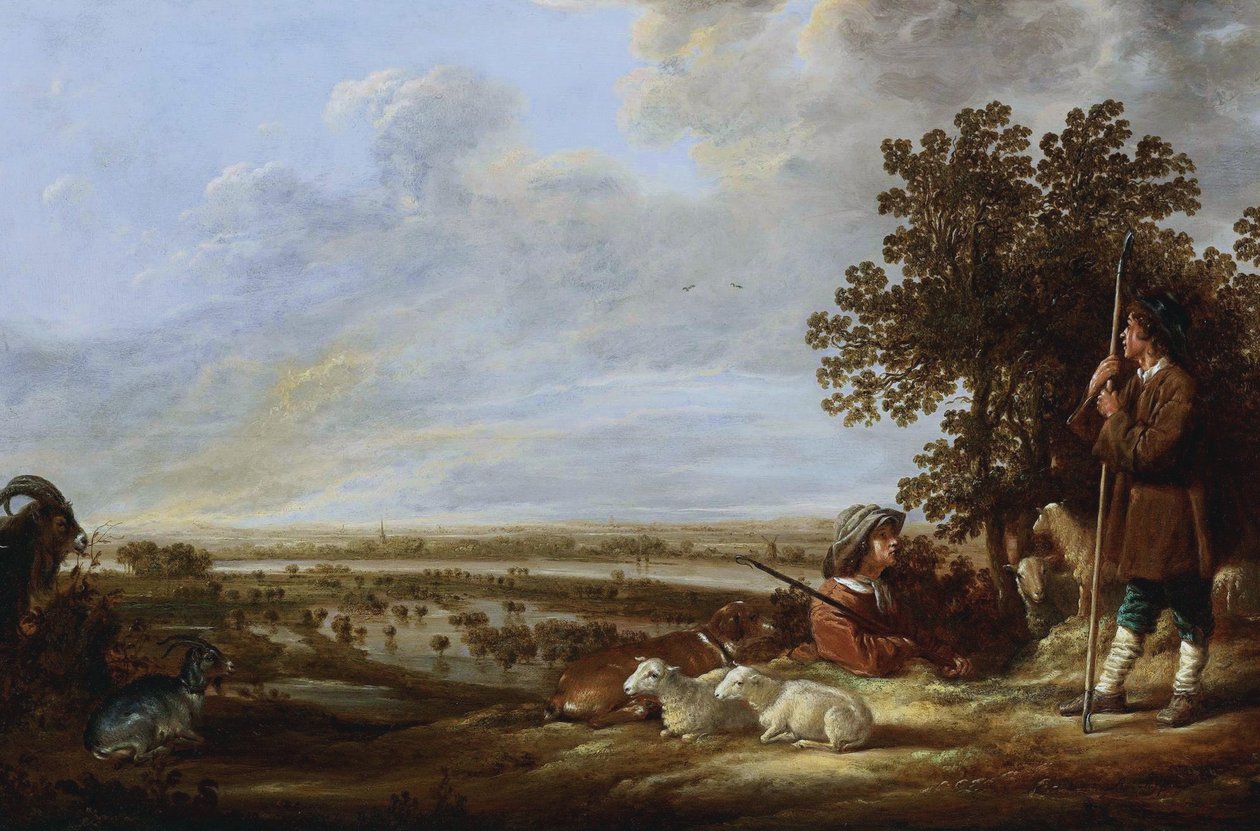 Krajina se dvěma pastýři a jejich zvířaty od Aelbert Cuyp