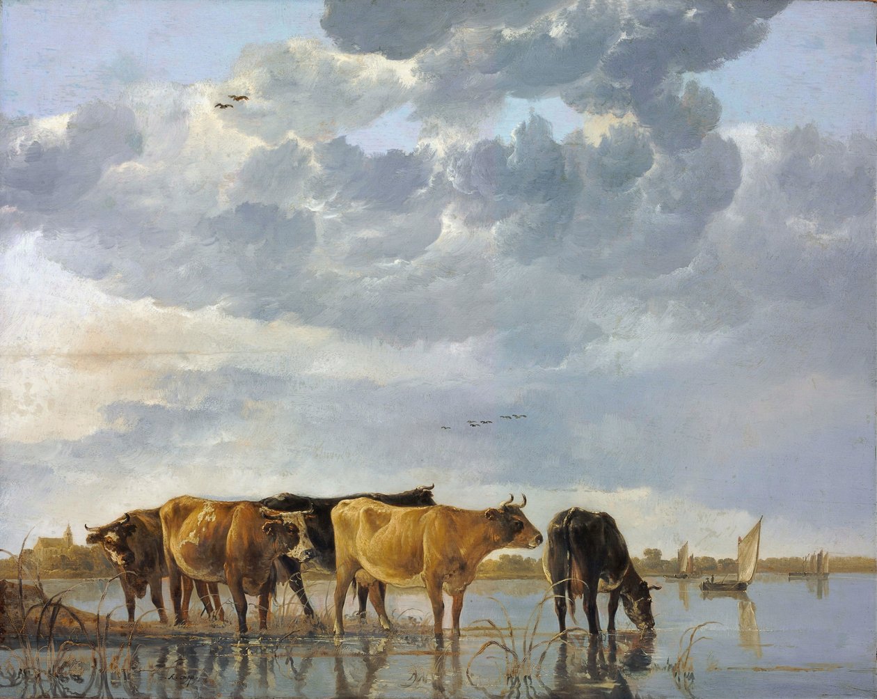 Dobytek ve vodě od Aelbert Cuyp