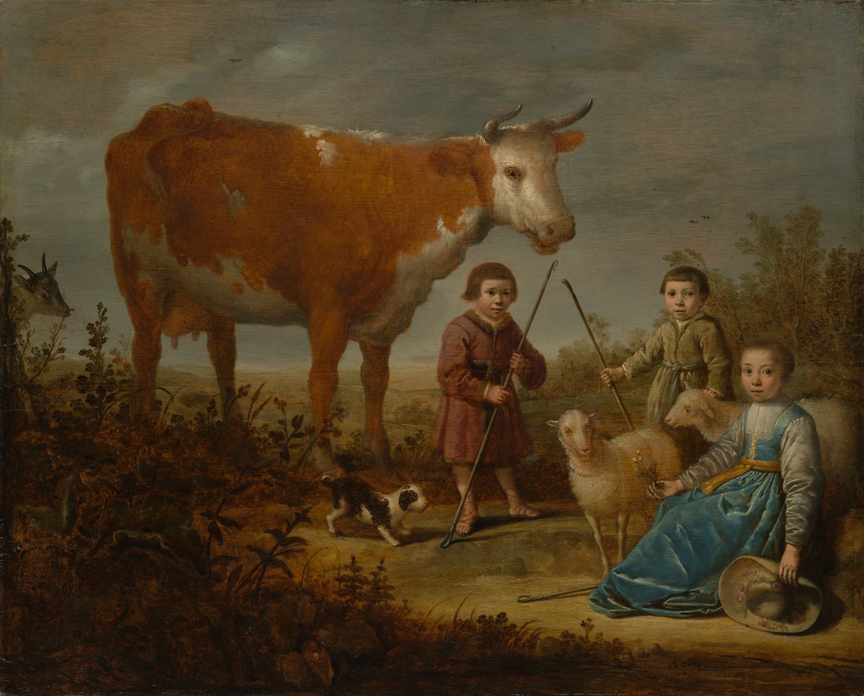 Děti a kráva, 1635-39. od Aelbert Cuyp