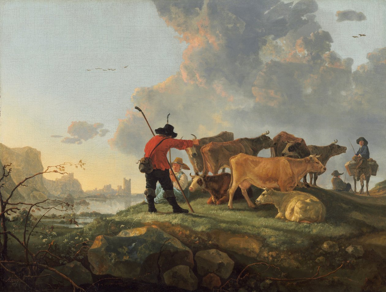Pastevci se starají o dobytek od Aelbert Cuyp