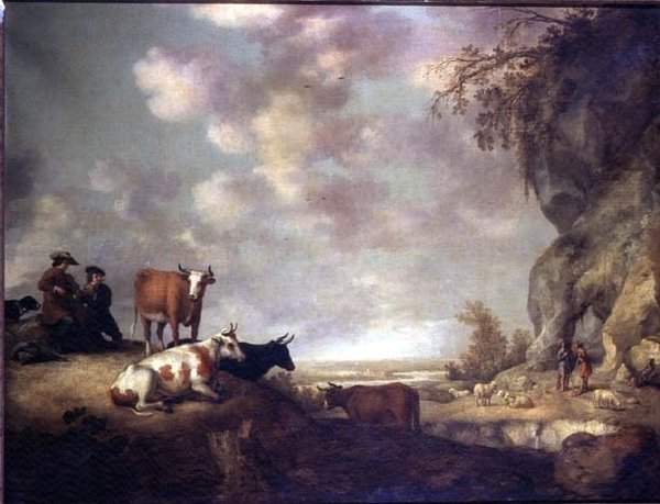 Krajina s pastevci, kteří dělají hudbu od Aelbert Cuyp