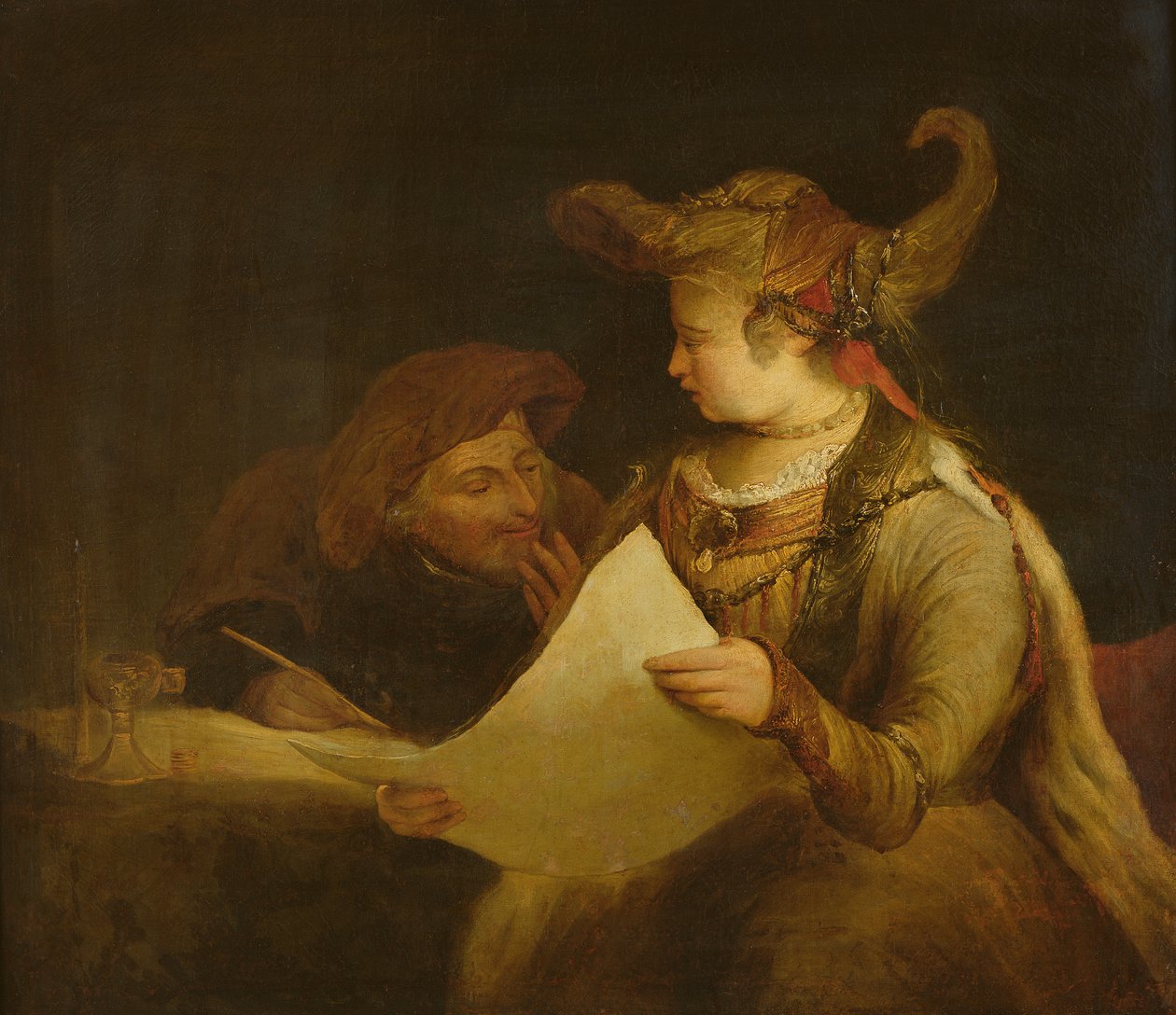 Esther a Mordechaj, kolem 1685 od Aernt de Gelder