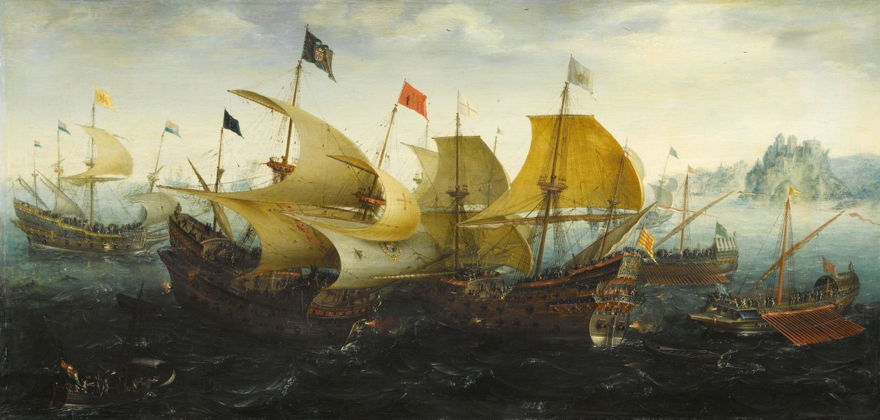 Bitva u Cádizu z roku 1587 od Aert van Antum