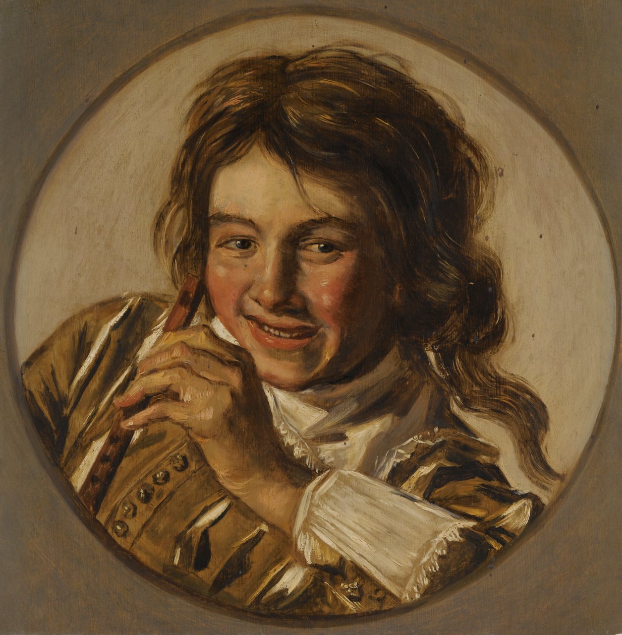 Smějící se chlapec s flétnou od After Frans Hals
