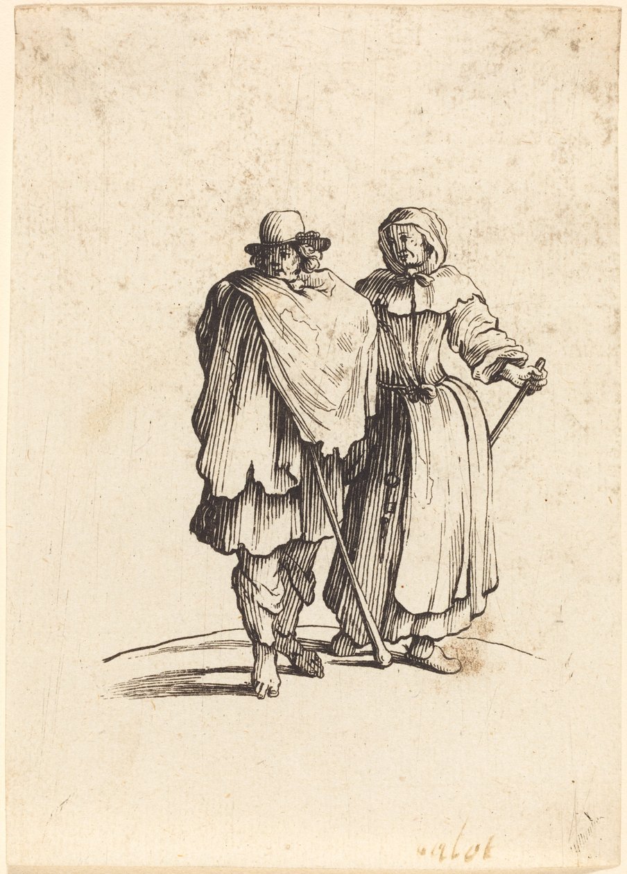 Žebrácký pár od After Jacques Callot