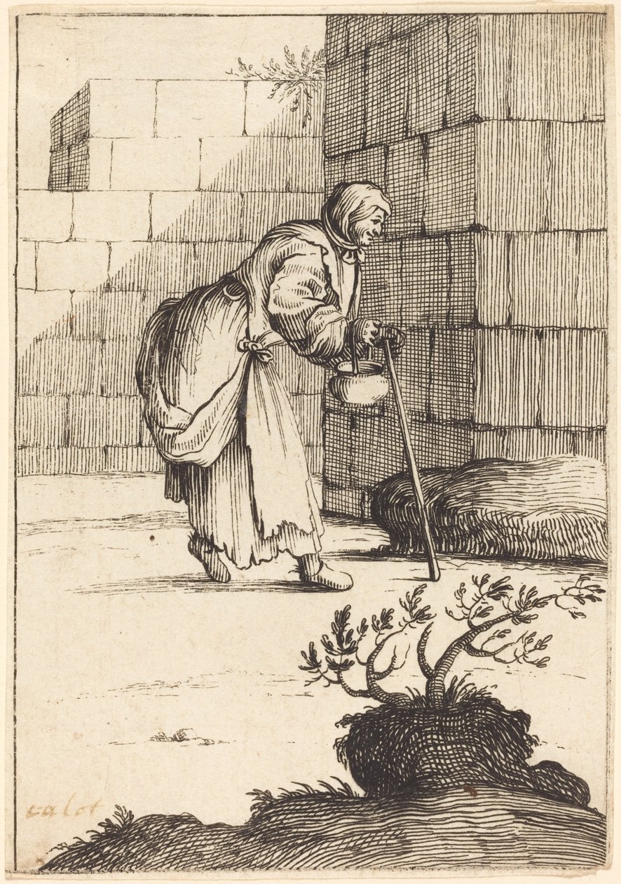 Žebrácká žena od After Jacques Callot