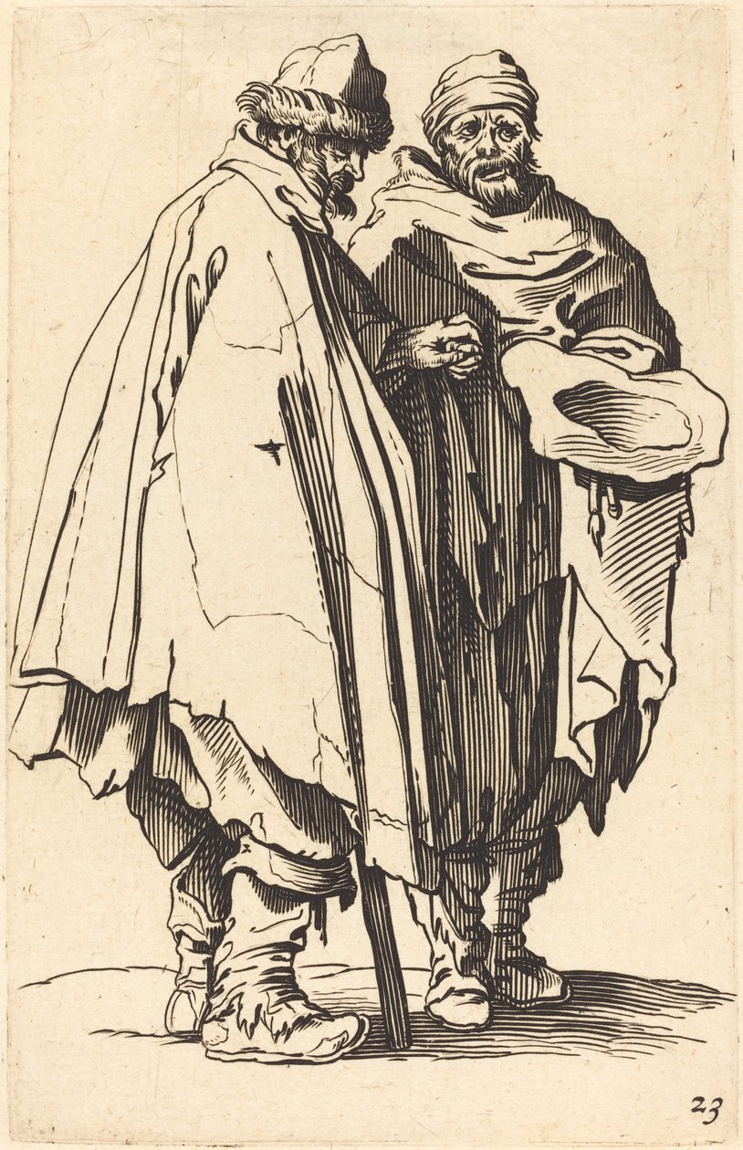 Slepý žebrák a společník od After Jacques Callot