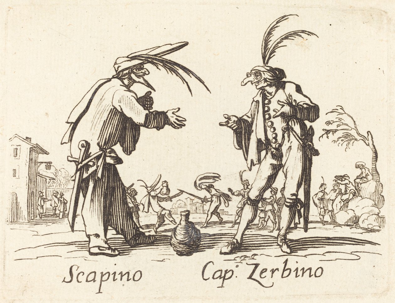 Scapino a Cap. Zerbino od After Jacques Callot