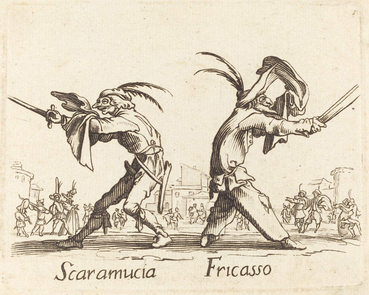 Scaramucia a Fricasso od After Jacques Callot