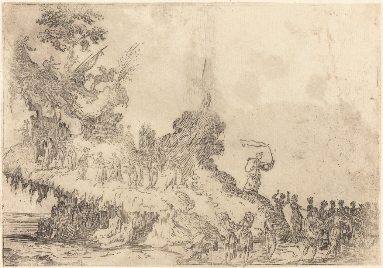 Plavidlo hory Parnass od After Jacques Callot