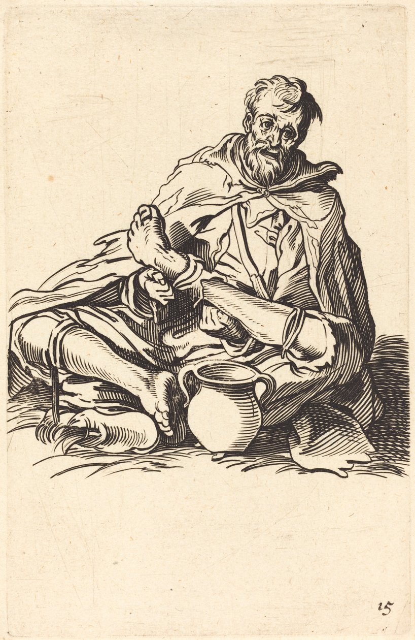 Nemocný muž od After Jacques Callot