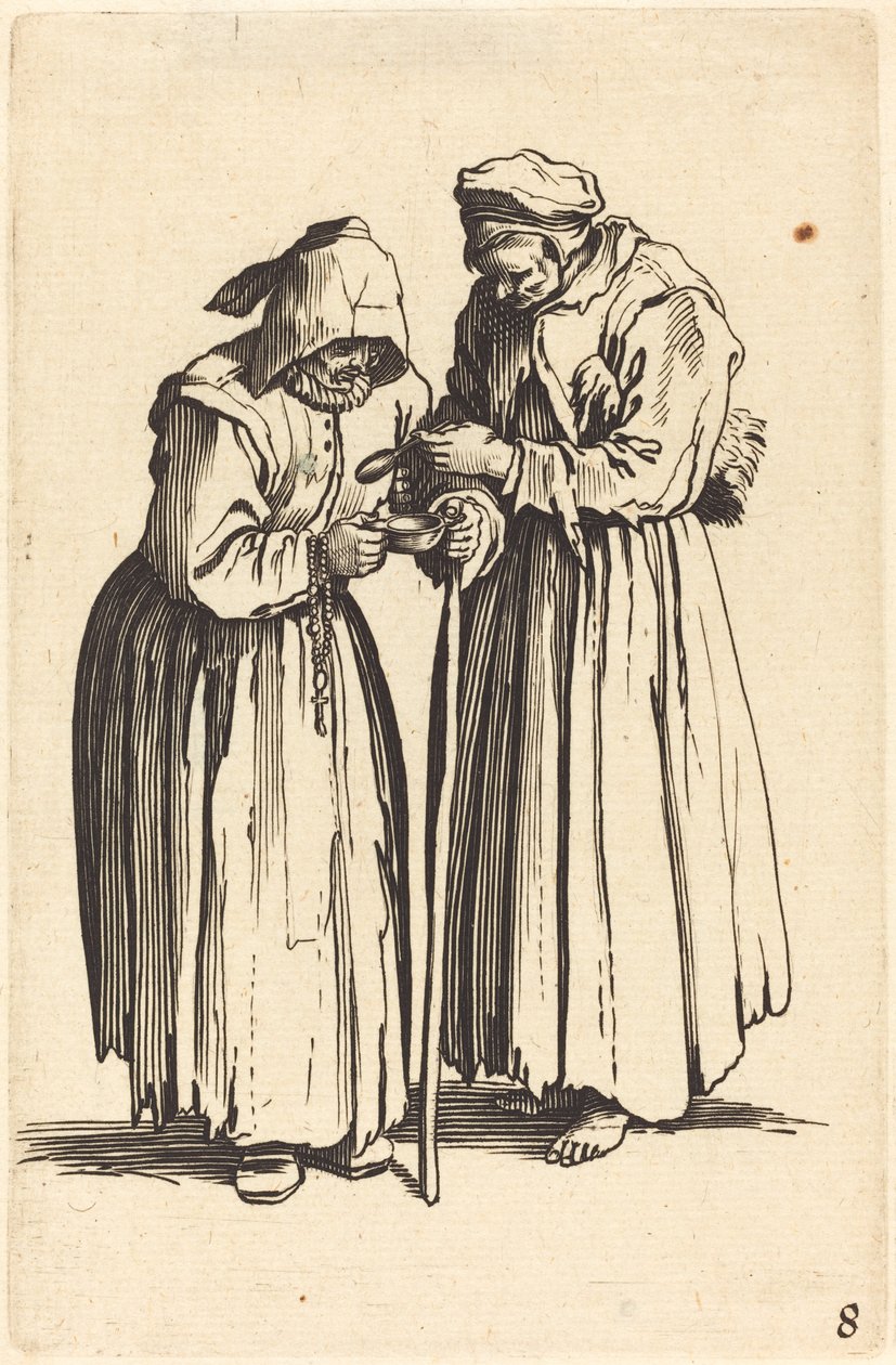 Dvě žebráky od After Jacques Callot