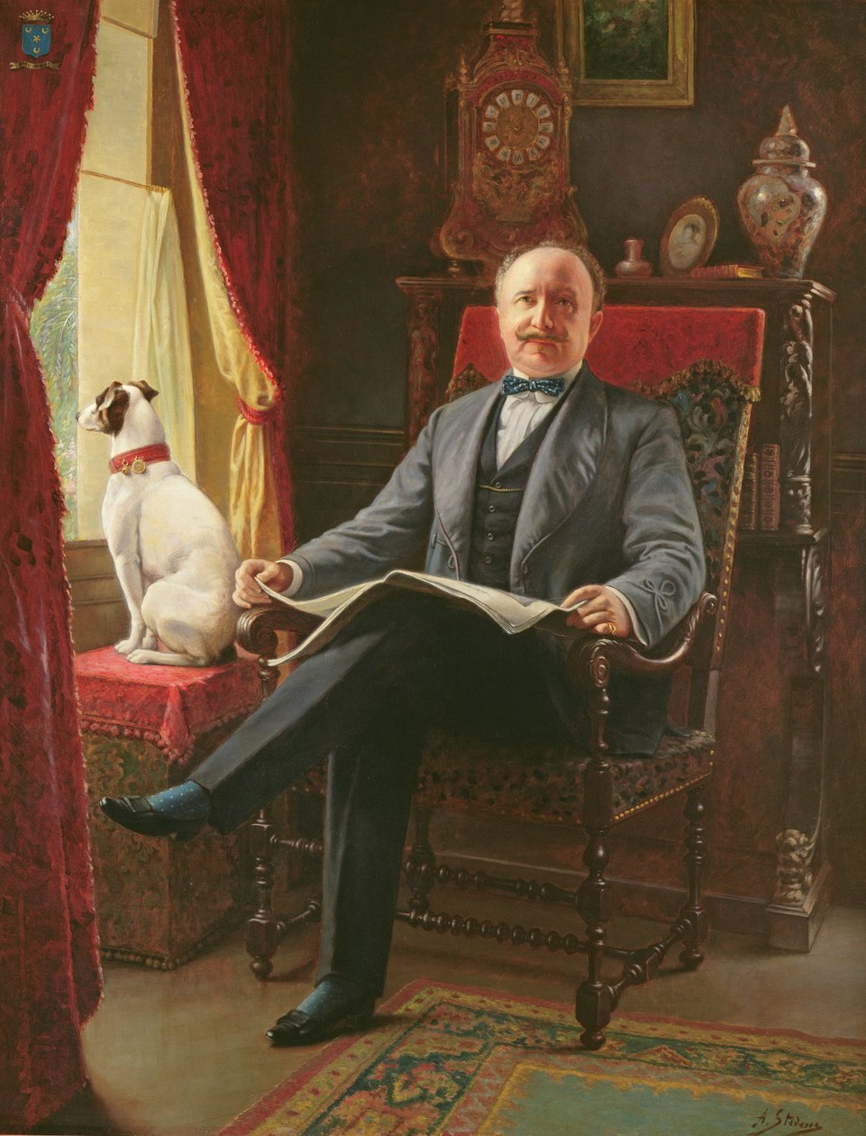 Portrét M. le Comte de C. se svým psem od Agapit Stevens