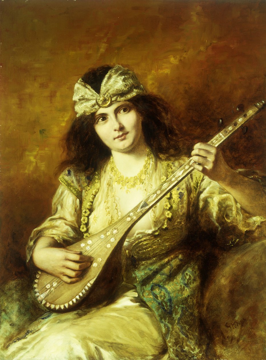 Odaliska s mandolínou od Agapit Stevens