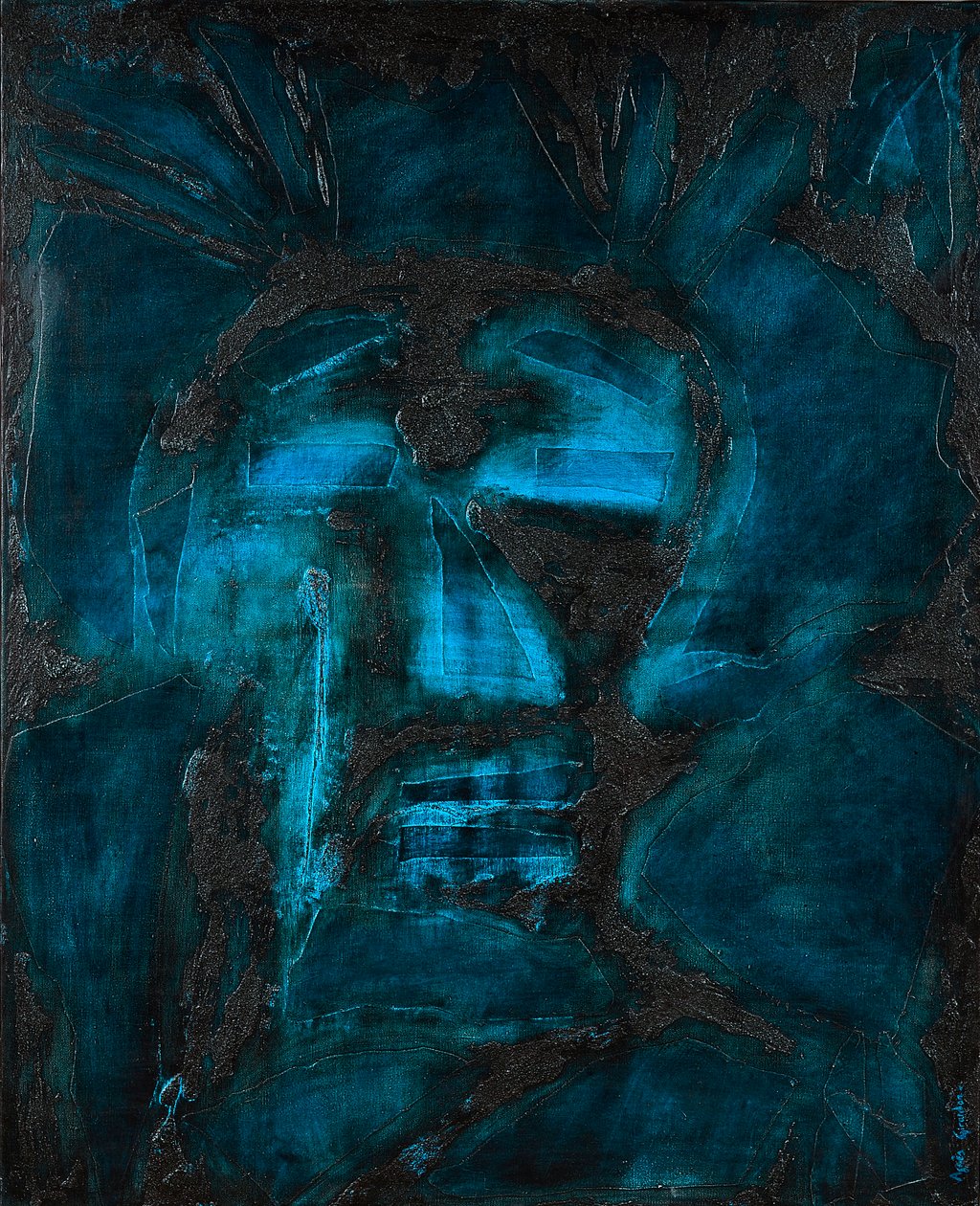 Henri, 2014 (smíšená technika, olej na plátně) od Agnes Girardon