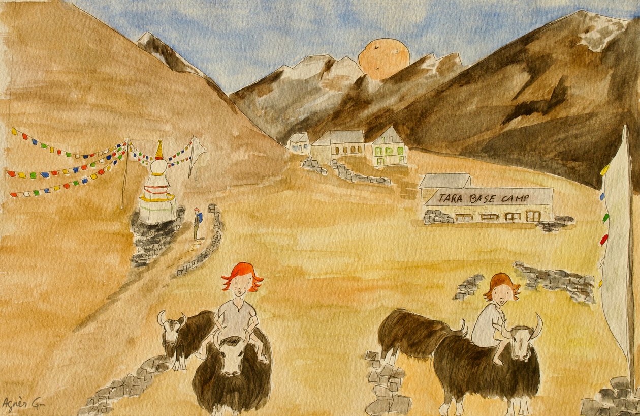 The Voyage, Langtang, 2015, akvarel na papíře od Agnes Girardon