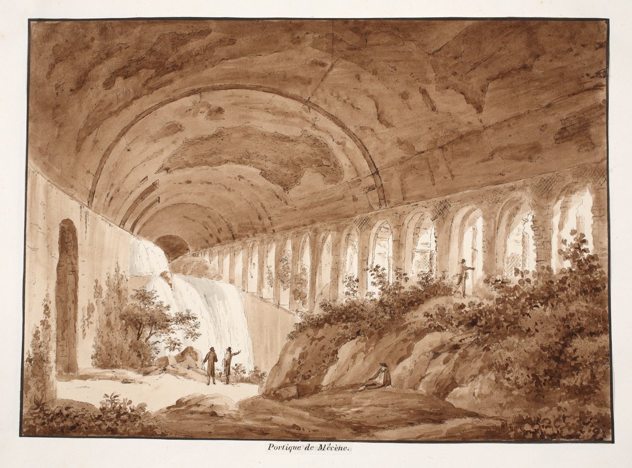 Portico of the Villa Maecenas, 1833 (lept s hnědou lazurou) od Agostino Tofanelli